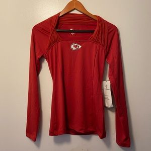NWT New NFL Kansas City Chiefs Women's Red Long Sleeve Top Sz. X-Small